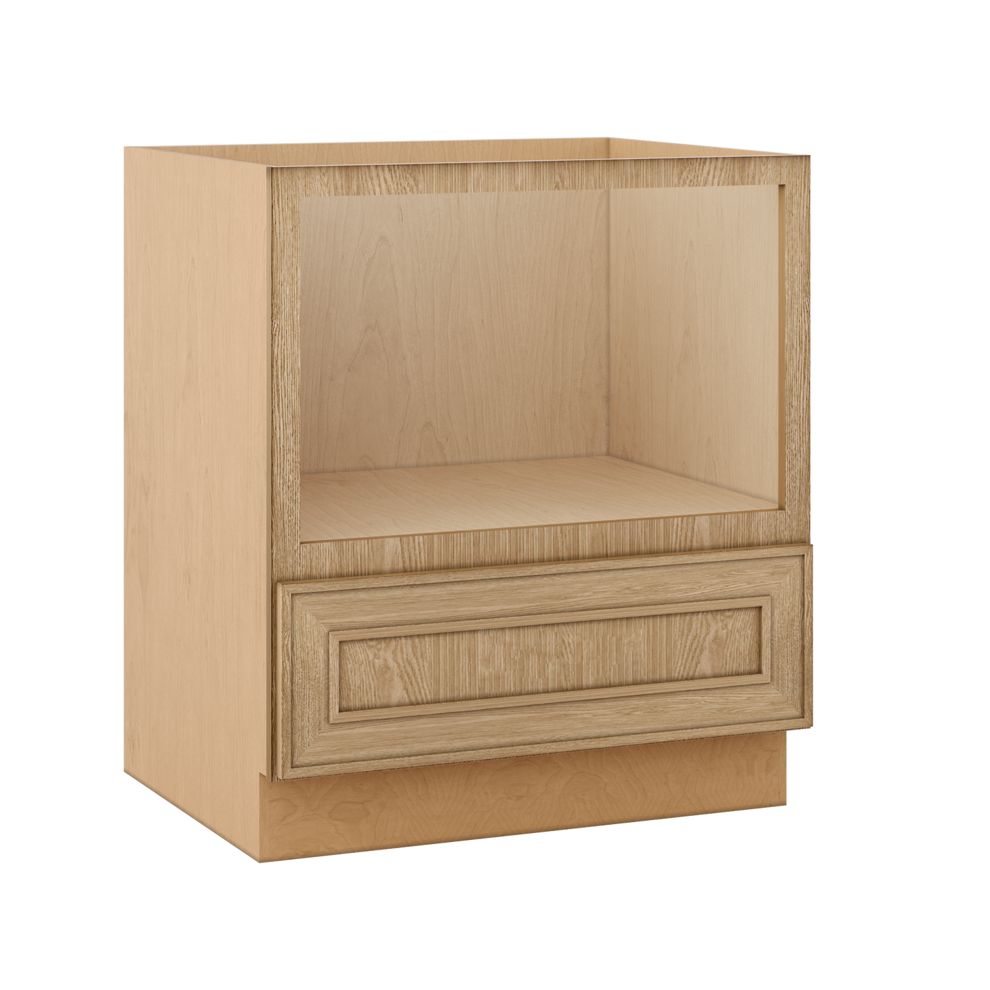 30" Microwave Base Cabinet Overlay Elegant Oak Craftsman White Oak Shaker