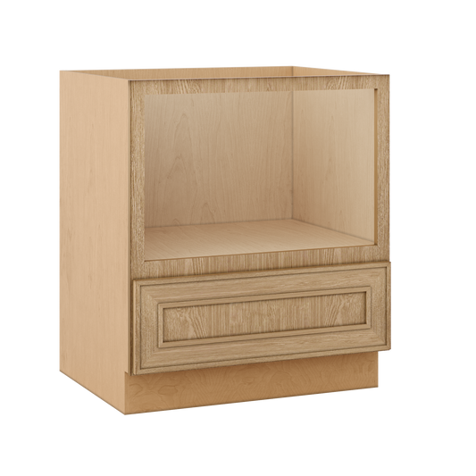 30" Microwave Base Cabinet Overlay Elegant Oak Craftsman White Oak Shaker