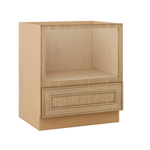 30" Microwave Base Cabinet Overlay Elegant Oak Craftsman White Oak Shaker