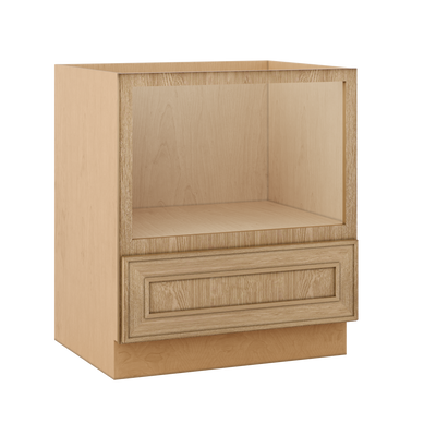 30" Microwave Base Cabinet Overlay Elegant Oak Craftsman White Oak Shaker