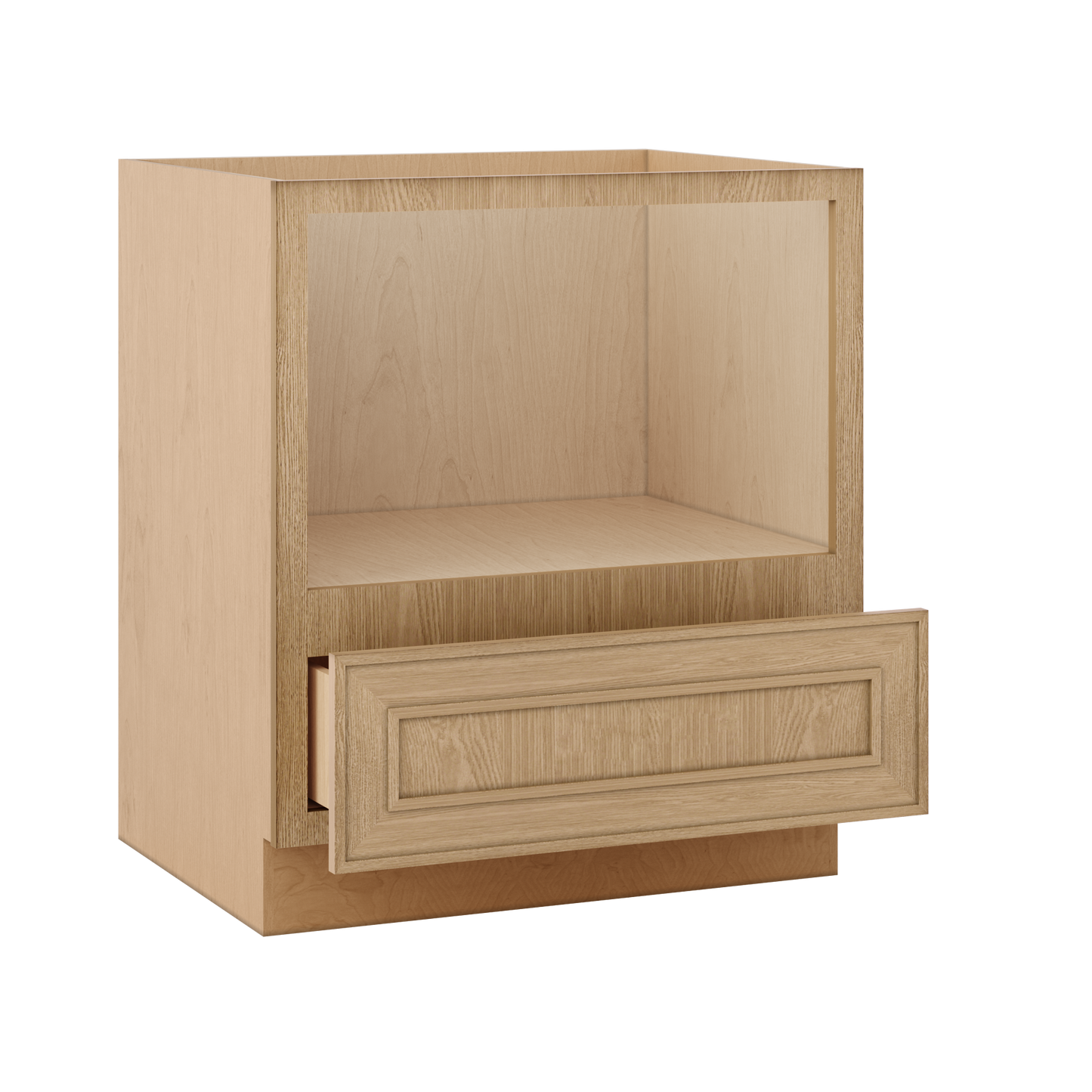 30" Microwave Base Cabinet Overlay Elegant Oak Craftsman White Oak Shaker