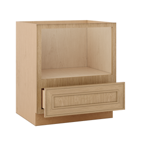 30" Microwave Base Cabinet Overlay Elegant Oak Craftsman White Oak Shaker