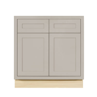 Tuscan Gray Inset Shaker Base Cabinet - Double Door 30", 33" & 36" Wide