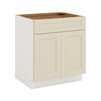 B30 Manhattan Cream Quality Overlay Shaker Cabinet RTA