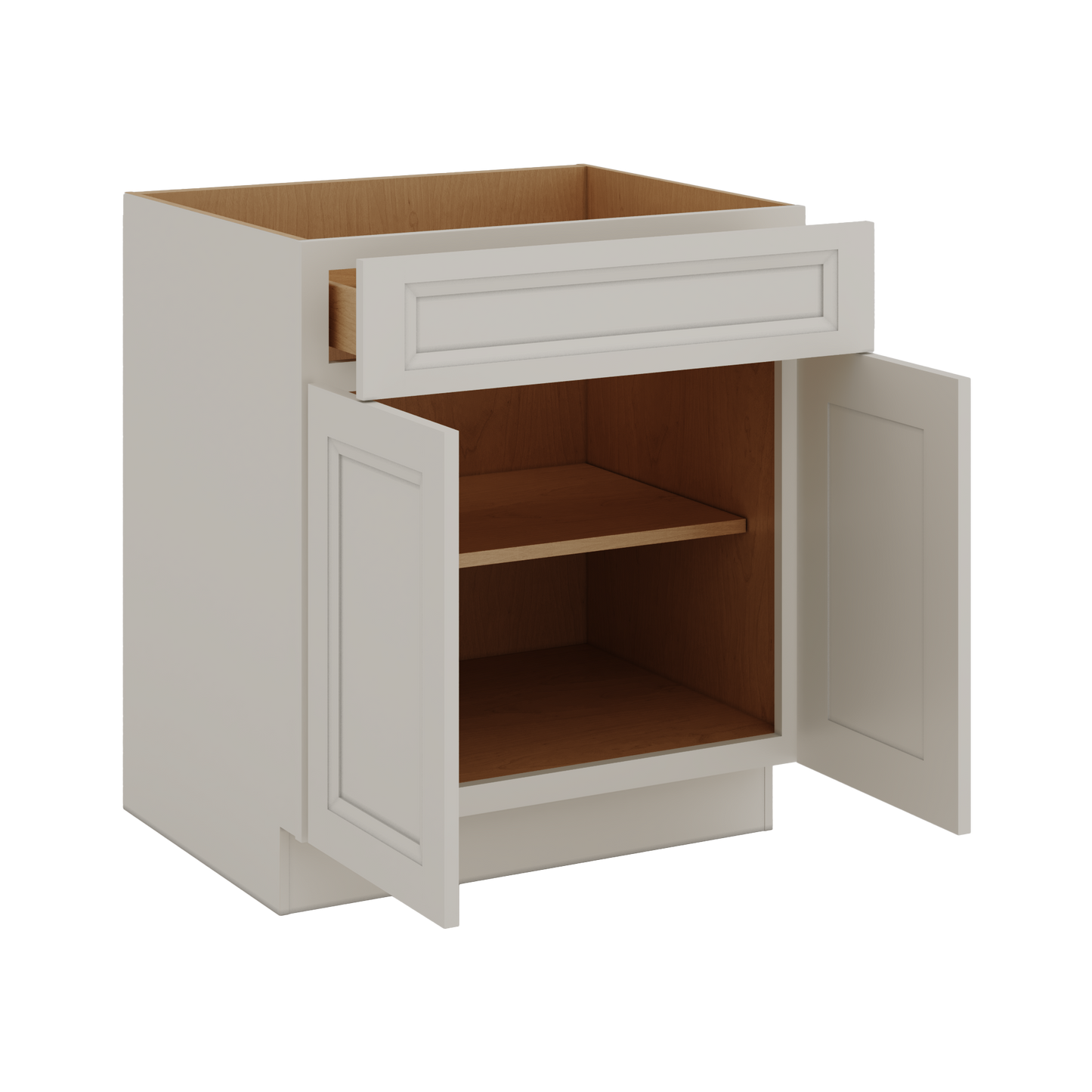 27LGDS Laguna Gray Double Shaker Base Cabinet - Two Doors 24", 27", 30", 33 & 36" Wide