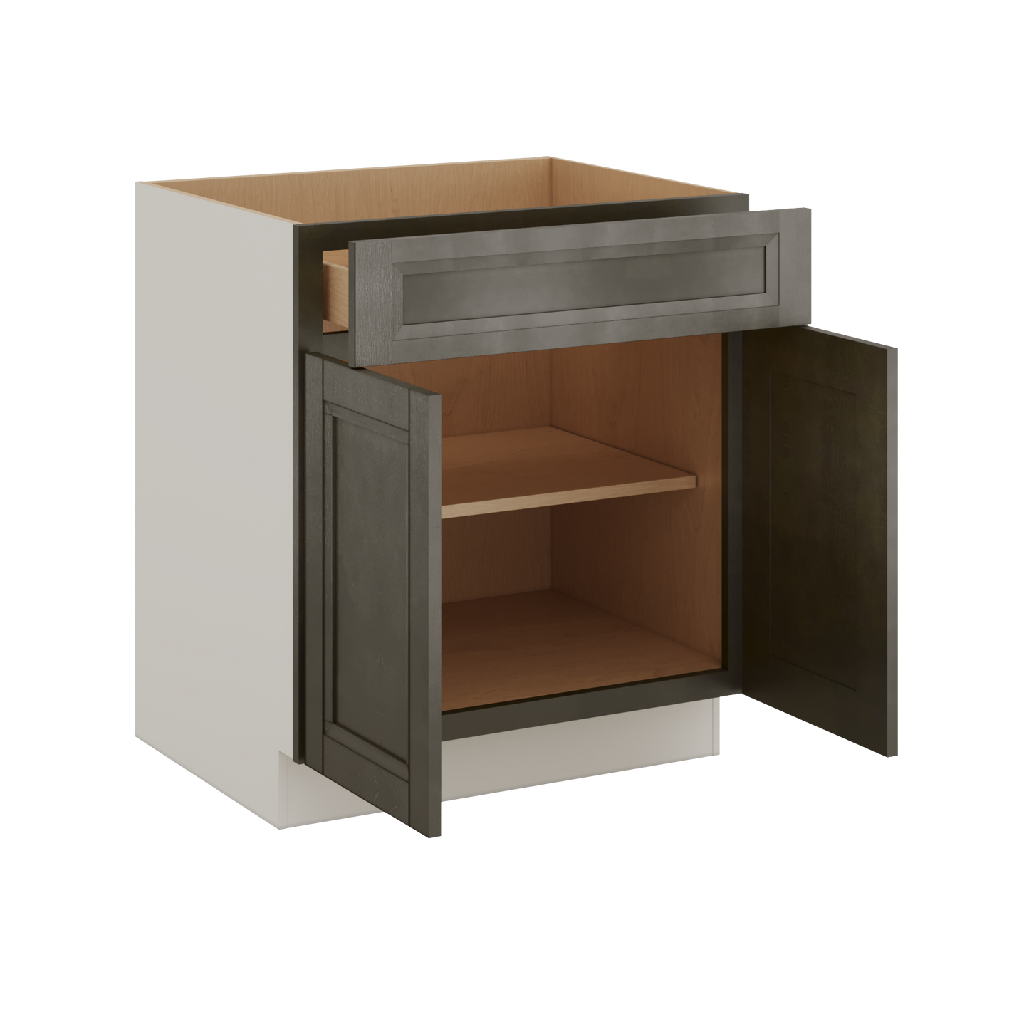 Huntington Cinder Double Shaker Base Cabinet - Two Doors 24", 27", 30", 33 & 36" Wide