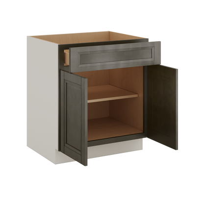 Huntington Cinder Double Shaker Base Cabinet - Two Doors 24", 27", 30", 33 & 36" Wide