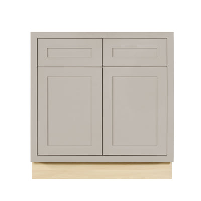 Tuscan Gray Inset Shaker Base Cabinet - Double Door 30", 33" & 36" Wide