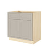 Tuscan Gray Inset Shaker Base Cabinet - Double Door 30", 33" & 36" Wide