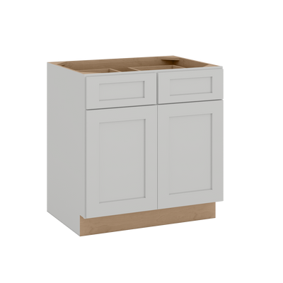33", 36", 39" & 42" Base Cabinet with Two Doors and Two Drawers | RTA Unassembled | Premium Shaker White Full Overlay