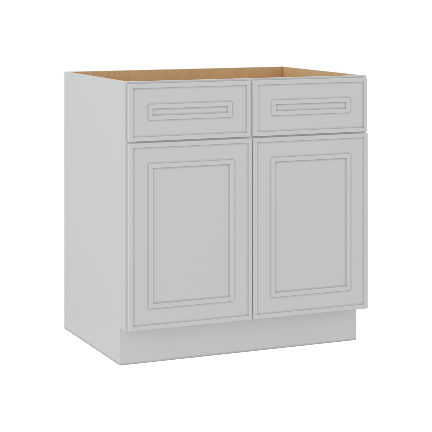 Base 24", 27", 30", 33 & 36" Wide White Elegant Oak Craftsman Shaker 1-1/4" Overlay Base Cabinet - Two Doors - One Drawer