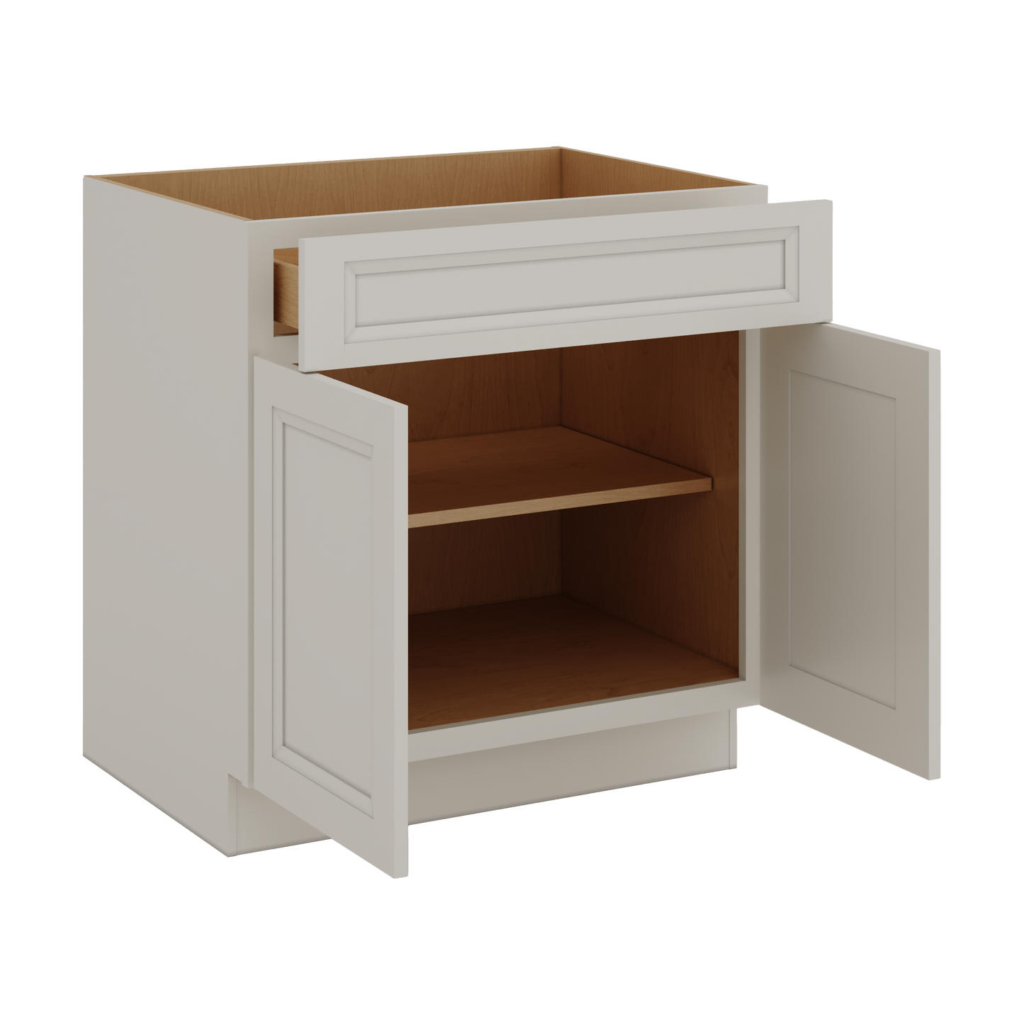 27LGDS Laguna Gray Double Shaker Base Cabinet - Two Doors 24", 27", 30", 33 & 36" Wide