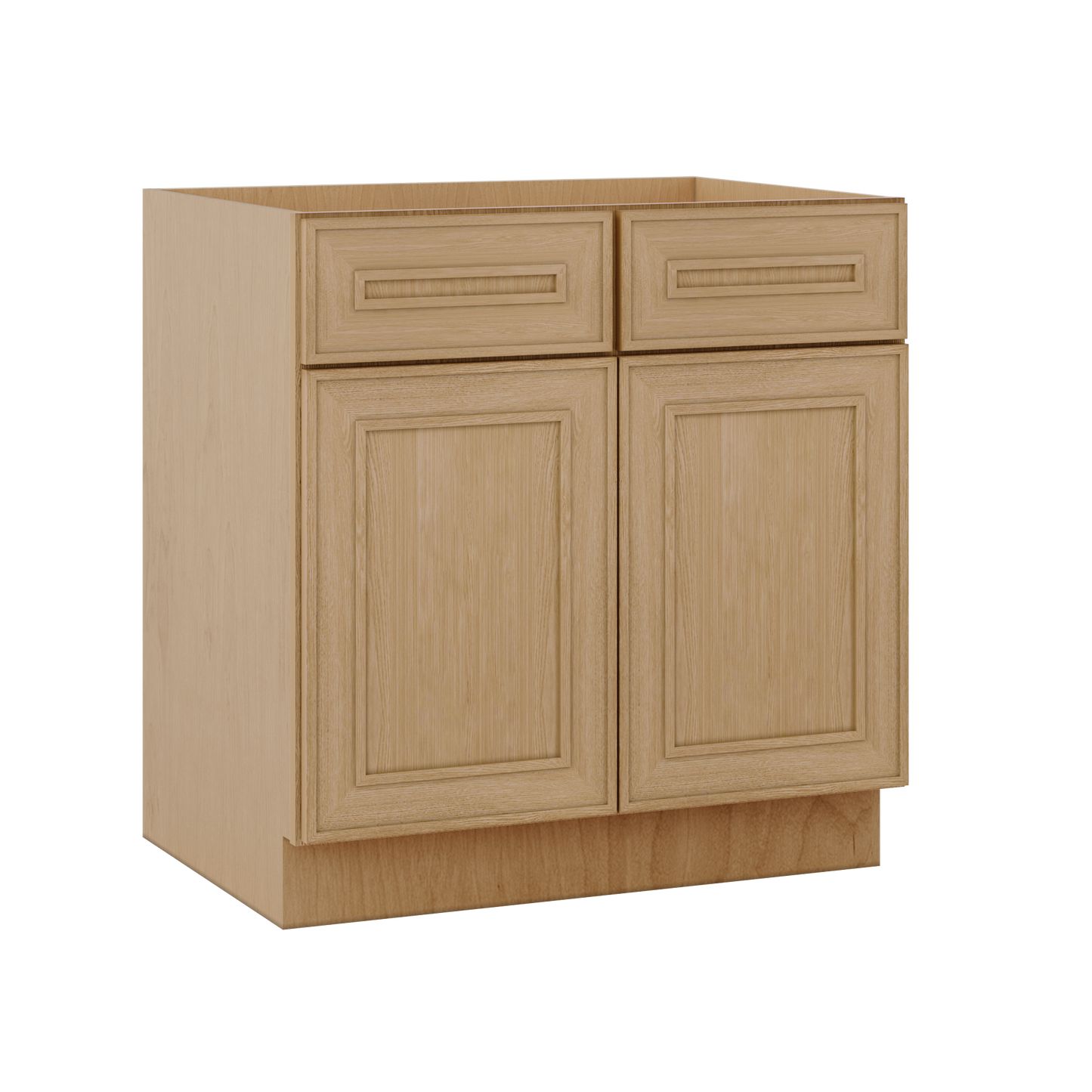Base 24", 27", 30", 33 & 36" Wide Elegant Oak Craftsman Shaker 1-1/4" Overlay Base Cabinet - Two Doors - One Drawer