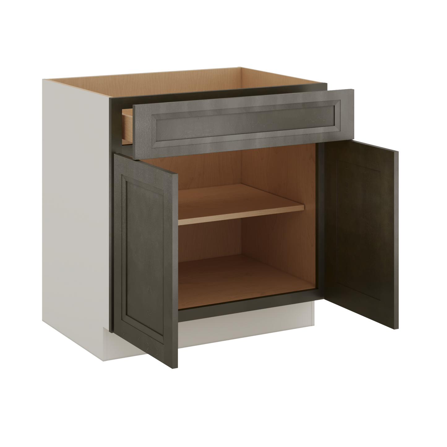 Huntington Cinder Double Shaker Base Cabinet - Two Doors 24", 27", 30", 33 & 36" Wide