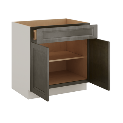 Huntington Cinder Double Shaker Base Cabinet - Two Doors 24", 27", 30", 33 & 36" Wide