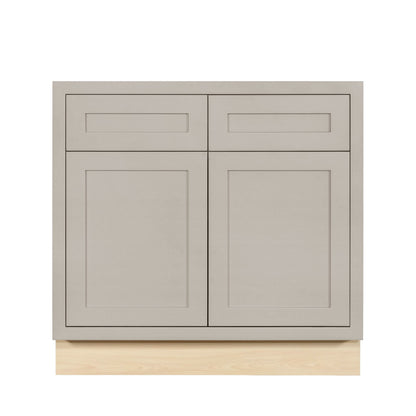 Tuscan Gray Inset Shaker Base Cabinet - Double Door 30", 33" & 36" Wide