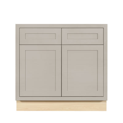 Tuscan Gray Inset Shaker Base Cabinet - Double Door 30", 33" & 36" Wide