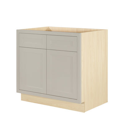 Tuscan Gray Inset Shaker Base Cabinet - Double Door 30", 33" & 36" Wide