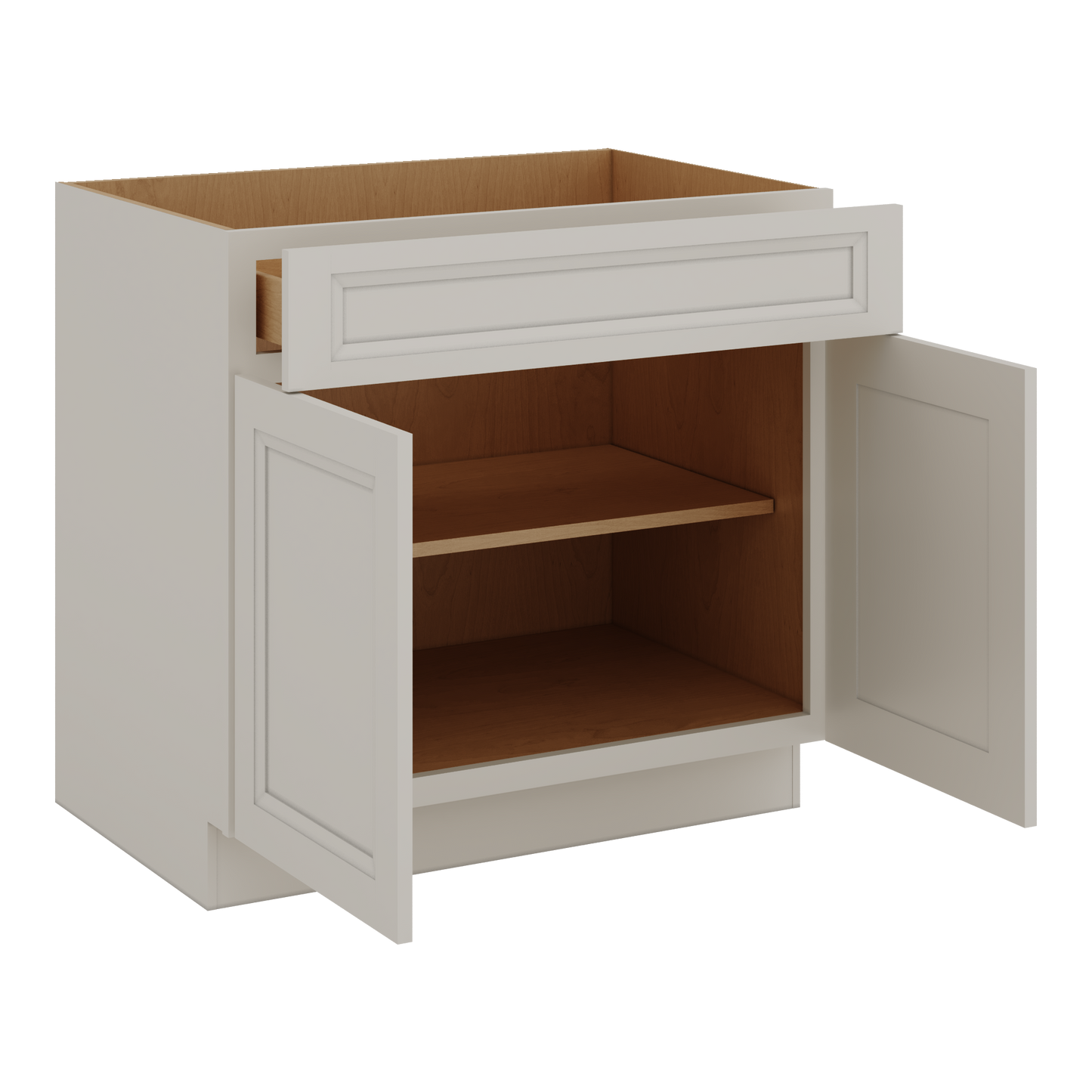 27LGDS Laguna Gray Double Shaker Base Cabinet - Two Doors 24", 27", 30", 33 & 36" Wide
