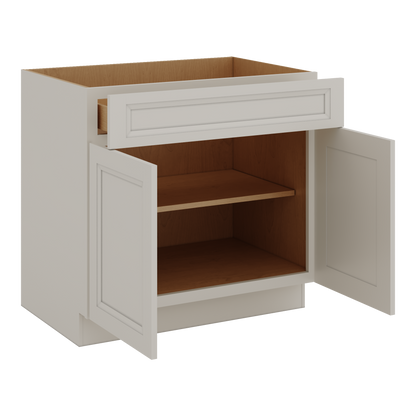 27LGDS Laguna Gray Double Shaker Base Cabinet - Two Doors 24", 27", 30", 33 & 36" Wide
