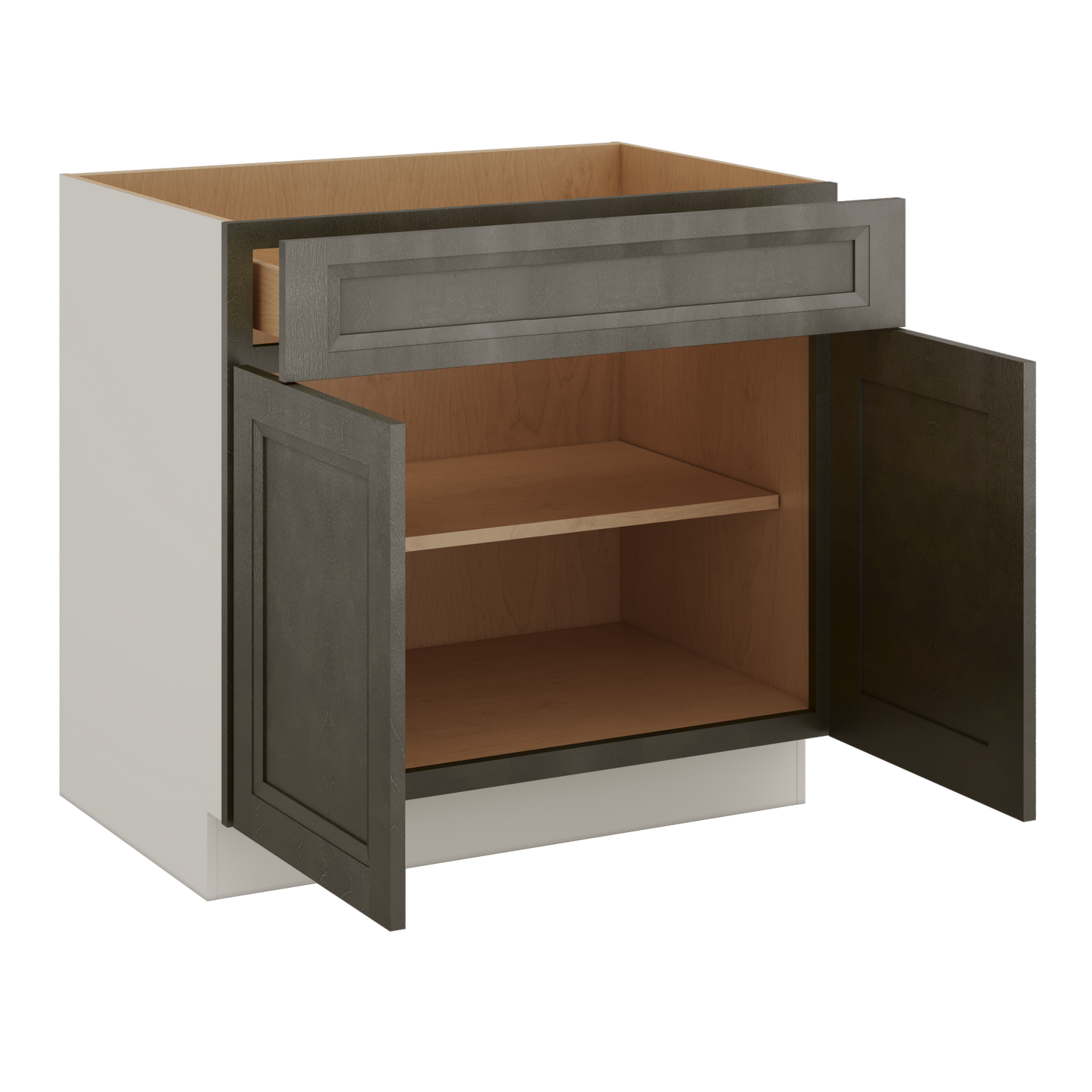 Huntington Cinder Double Shaker Base Cabinet - Two Doors 24", 27", 30", 33 & 36" Wide