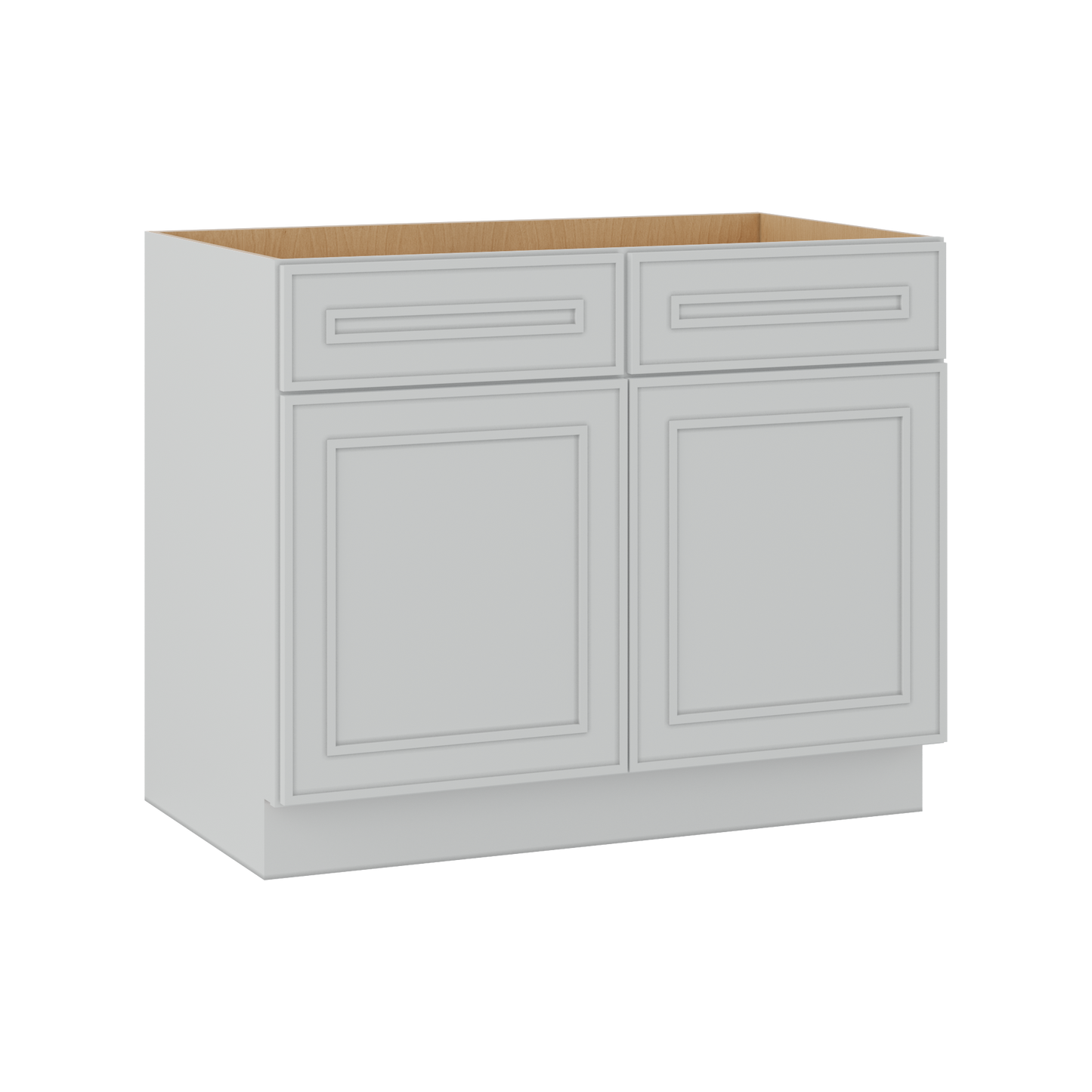 Base 24", 27", 30", 33 & 36" Wide White Elegant Oak Craftsman Shaker 1-1/4" Overlay Base Cabinet - Two Doors - One Drawer