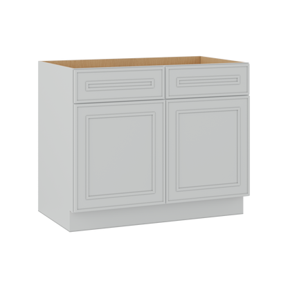Base 24", 27", 30", 33 & 36" Wide White Elegant Oak Craftsman Shaker 1-1/4" Overlay Base Cabinet - Two Doors - One Drawer