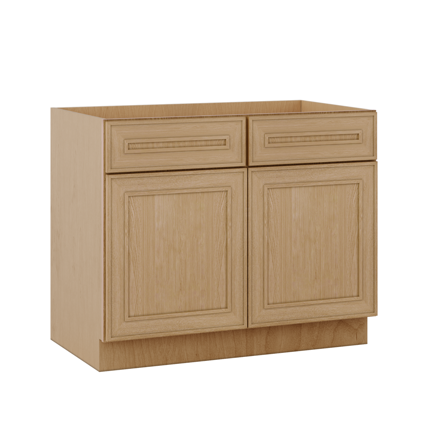 Base 24", 27", 30", 33 & 36" Wide Elegant Oak Craftsman Shaker 1-1/4" Overlay Base Cabinet - Two Doors - One Drawer