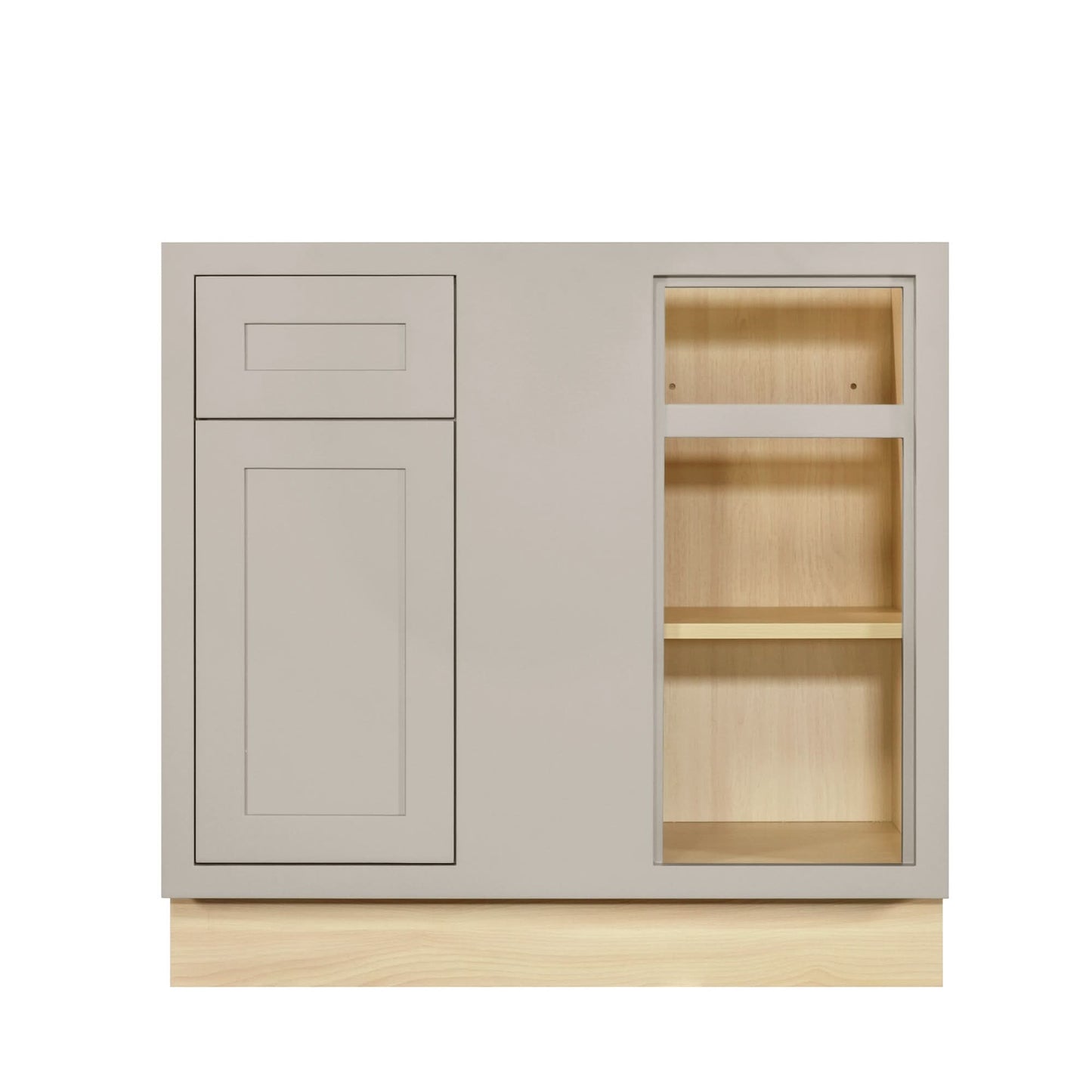 Blind Corner Base (Left or Right) Tuscan Gray Inset Shaker Blind 36" 42" Inch