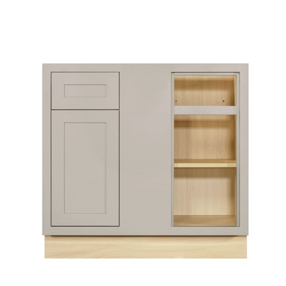 Blind Corner Base (Left or Right) Tuscan Gray Inset Shaker Blind 36" 42" Inch