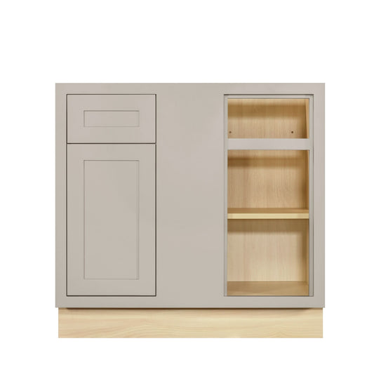 Blind Corner Base (Left or Right) Tuscan Gray Inset Shaker Blind 36" 42" Inch