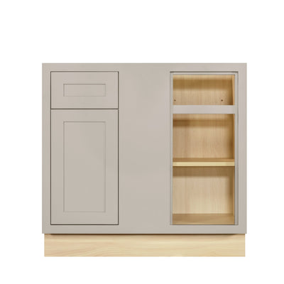 Blind Corner Base (Left or Right) Tuscan Gray Inset Shaker Blind 36" 42" Inch