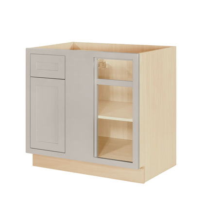 Blind Corner Base (Left or Right) Tuscan Gray Inset Shaker Blind 36" 42" Inch