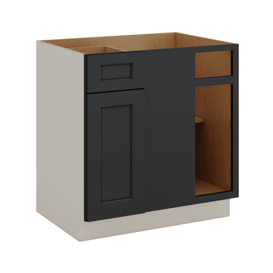 Blind Corner 1-1/4" Overlay Base (Left or Right) 15HNS Hermosa Noir Black Shaker Blind 36"-42" & 42"-45"