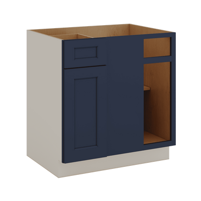 Blind Corner 1-1/4" Overlay Base (Left or Right) 29NB Naval Blue Shaker Blind 36"-42" & 42"-45"