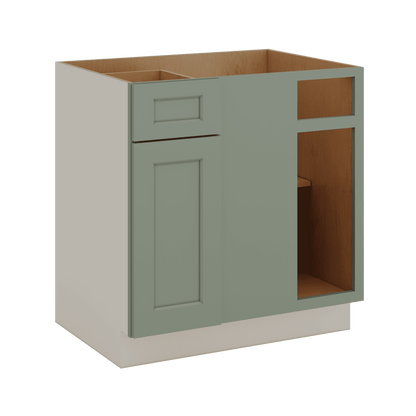 Blind Corner 1-1/4" Overlay Base (Left or Right) Green Shaker Blind 36"-42" & 42"-45"