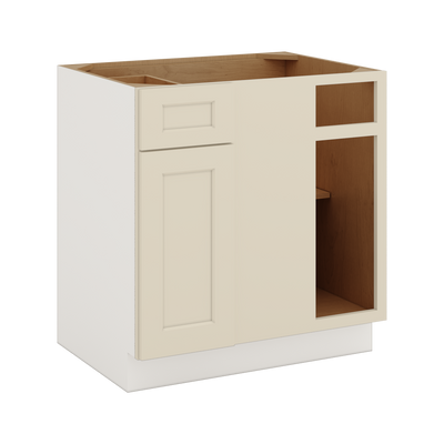 Blind Corner 1-1/4" Overlay Base (Left or Right) Manhattan Cream Shaker Blind 36"-42" & 42"-45"