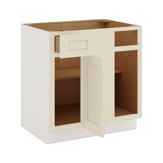Blind Corner 1-1/4" Overlay Base (Left or Right) Manhattan Cream Shaker Blind 36"-42" & 42"-45"