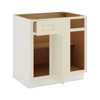 Blind Corner 1-1/4" Overlay Base (Left or Right) Manhattan Cream Shaker Blind 36"-42" & 42"-45"