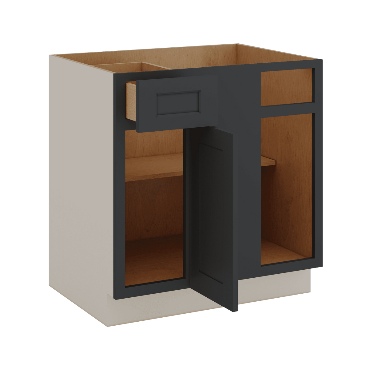 Blind Corner 1-1/4" Overlay Base (Left or Right) 15HNS Hermosa Noir Black Shaker Blind 36"-42" & 42"-45"