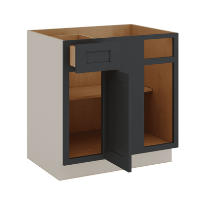 Blind Corner 1-1/4" Overlay Base (Left or Right) 15HNS Hermosa Noir Black Shaker Blind 36"-42" & 42"-45"