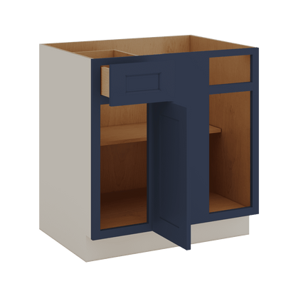 Blind Corner 1-1/4" Overlay Base (Left or Right) NB29 Naval Blue Shaker Blind 36"-42" & 42"-45"