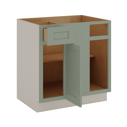 Blind Corner 1-1/4" Overlay Base (Left or Right) Green Shaker Blind 36"-42" & 42"-45"