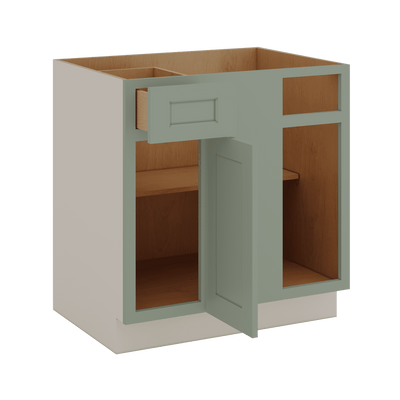 Blind Corner 1-1/4" Overlay Base (Left or Right) Green Shaker Blind 36"-42" & 42"-45"