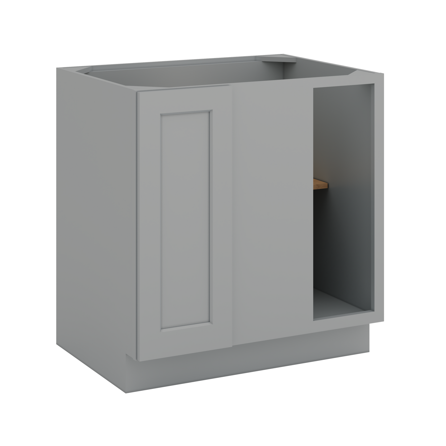 Blind Corner 1-1/4"  Overlay Base (Left or Right) Gray Shaker Blind 36"-42" & 42"-45"