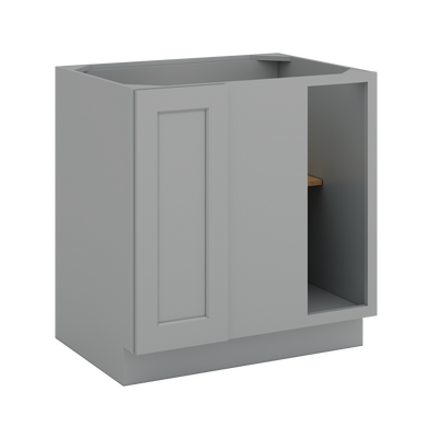 Blind Corner 1-1/4"  Overlay Base (Left or Right) Gray Shaker Blind 36"-42" & 42"-45"