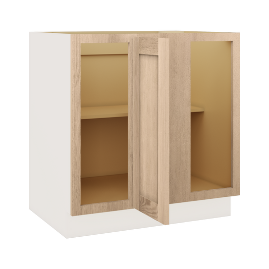 Natural Color 17ROS - Redondo White Oak Shaker Blind Corner 1-1/4"  Overlay Base (Left or Right)  Blind 36"-42" & 42"-45"
