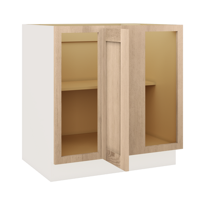 Natural Color 17ROS - Redondo White Oak Shaker Blind Corner 1-1/4"  Overlay Base (Left or Right)  Blind 36"-42" & 42"-45"