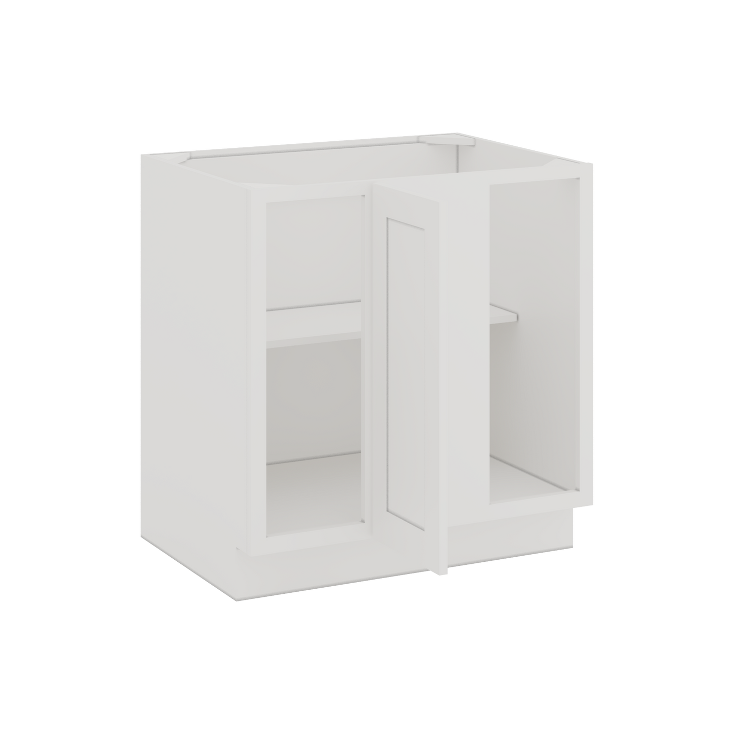Blind Corner 1-1/4"  Overlay Base (Left or Right) ICE White Shaker Blind 36"-42" & 42"-45" CWS/CWB