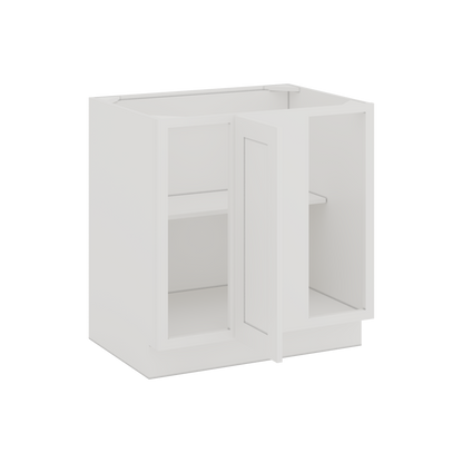 Blind Corner 1-1/4"  Overlay Base (Left or Right) ICE White Shaker Blind 36"-42" & 42"-45" CWS/CWB